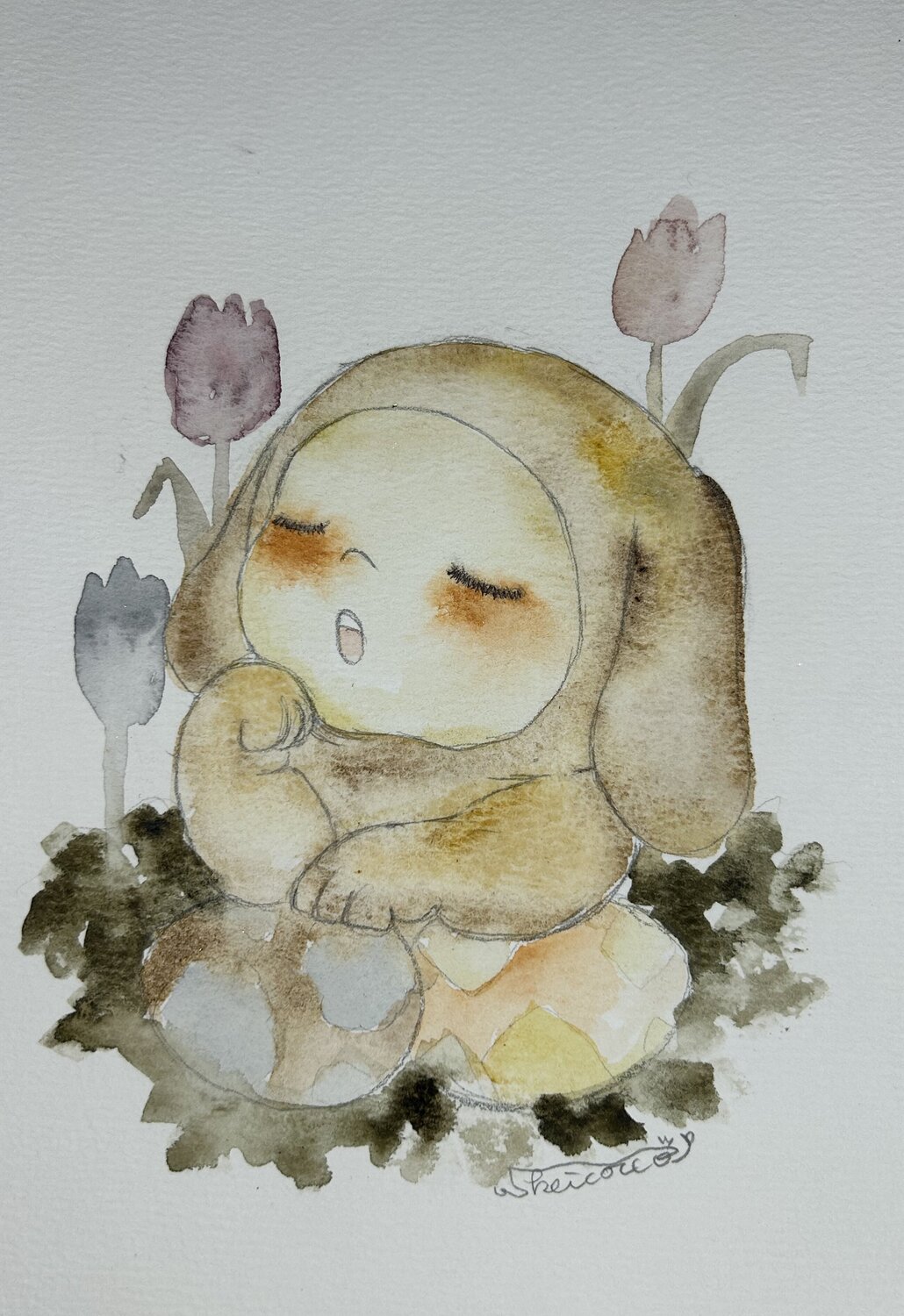 A Sleeping Baby Rabbit -light brown- Keiko Suzuki Möller
