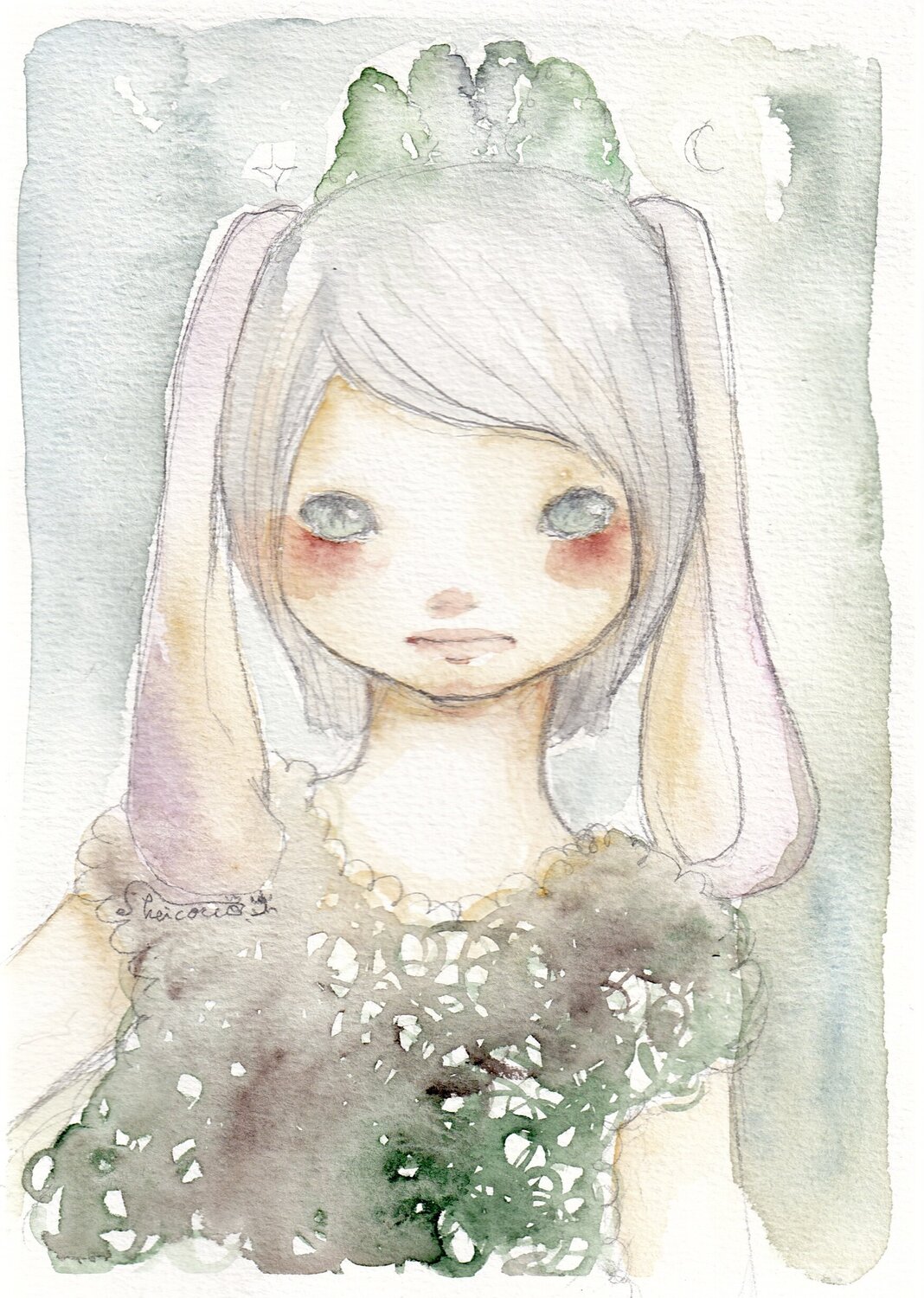 The Forest Girl 2 Keiko Suzuki Möller Originalgemälde zu verkaufen