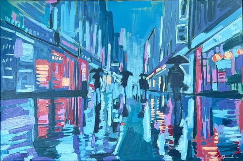Noches de neón en Brooklyn von ISABEL ARANEDA, Malerei kaufen auf Singulart