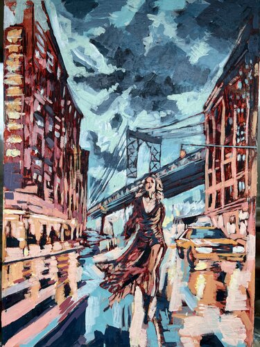 Noches de neón en Brooklyn von ISABEL ARANEDA, Malerei kaufen auf Singulart