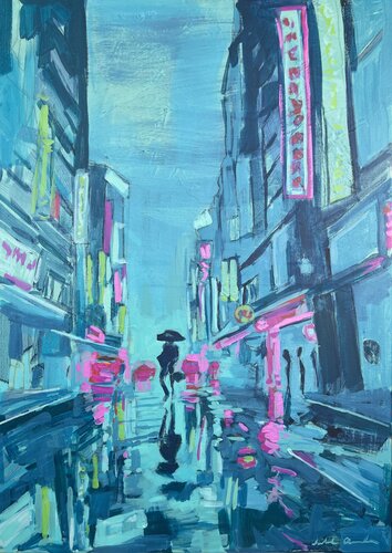 Noches de neón en Brooklyn von ISABEL ARANEDA, Malerei kaufen auf Singulart