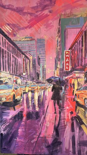 Noches de neón en Brooklyn van ISABEL ARANEDA, Schilderij te koop op Singulart