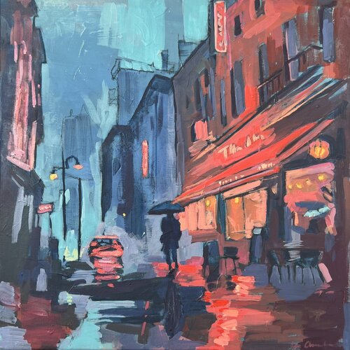 Moonlight on Manhattan Bridge van ISABEL ARANEDA, Schilderij te koop op Singulart