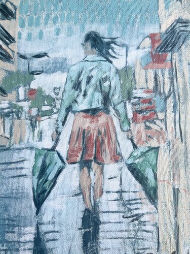 Green Umbrellas van ISABEL ARANEDA, Schilderij te koop op Singulart
