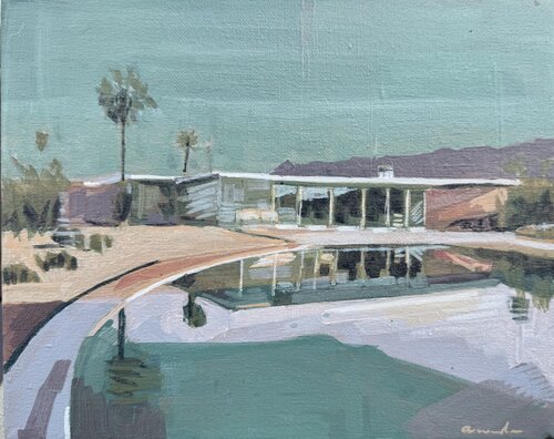 Quiet pool, palm springs van ISABEL ARANEDA, Schilderij te koop op Singulart