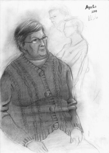 Avó - Pencil Portrait van Rodrigo Silva, Tekening te koop op Singulart
