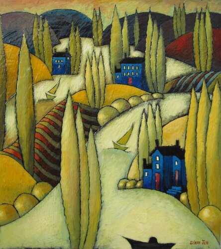 "Mirrors a Still Sky" van Viatcheslav (business name Slava TCH) Tchistiline, Schilderij te koop op Singulart