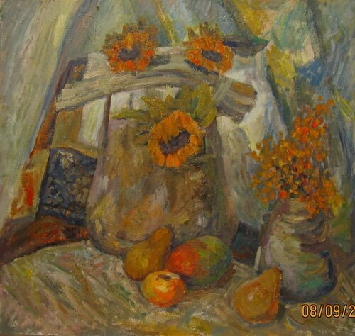 " Still Life with Sunflowers " di Viatcheslav (business name Slava TCH) Tchistiline, Pittura in vendita su Singulart