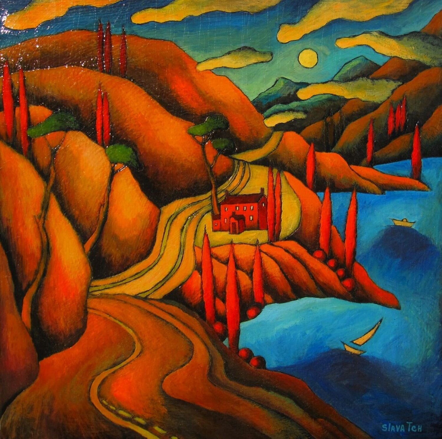 "Italian Landscape" Viatcheslav Tchistiline Origineel schilderij te koop