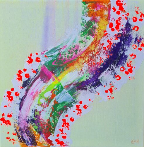 Kurve auf gelb par Othilia Middendorf, Peinture en vente sur Singulart