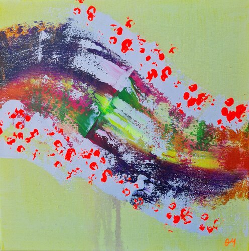 Kurve auf hellgelb par Othilia Middendorf, Peinture en vente sur Singulart