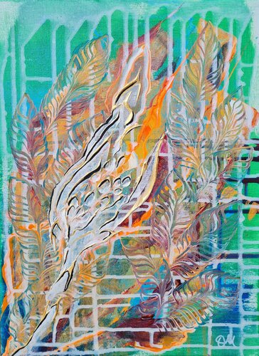 gold flower par Othilia Middendorf, Peinture en vente sur Singulart
