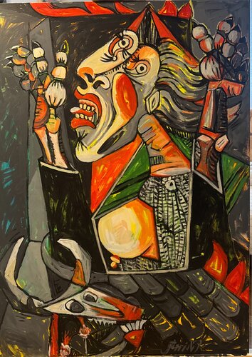 "Die schreiende Frau 2” van Farzaneh Ravesh, Schilderij te koop op Singulart