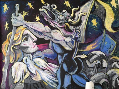 Freedom, Leading the Revolution II van Farzaneh Ravesh, Schilderij te koop op Singulart