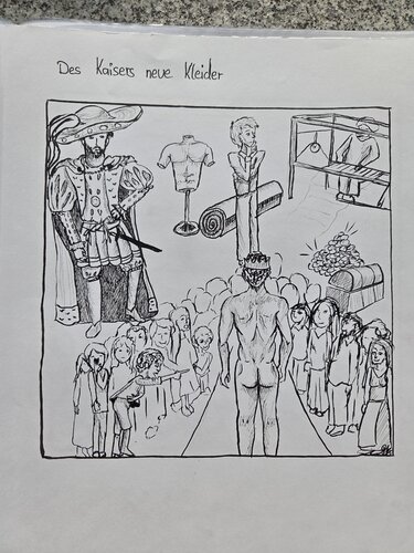 The emperor's new clothes von Denise Pollack, Zeichnungen kaufen auf Singulart