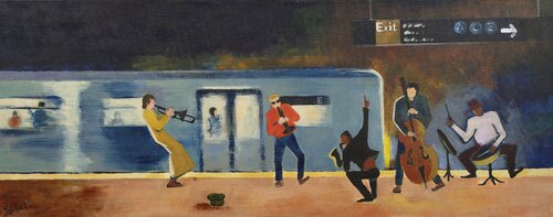 NYC Subway Quintet von Lynne Meneses, Malerei kaufen auf Singulart