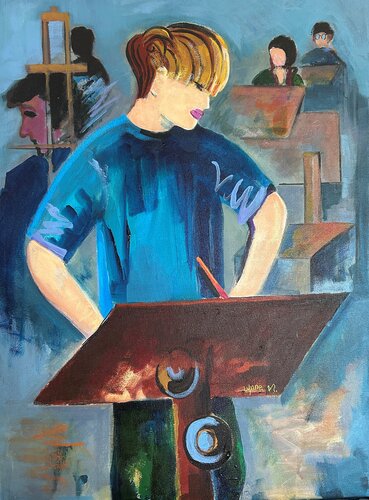 Drawing Class by Lynne Meneses, Painting for Sale on Singulart