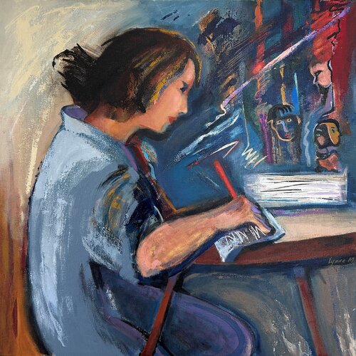 A Tale in the Making von Lynne Meneses, Malerei kaufen auf Singulart