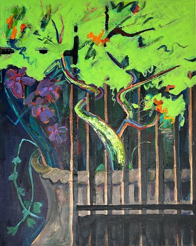 Beyond the Fence von Lynne Meneses, Malerei kaufen auf Singulart