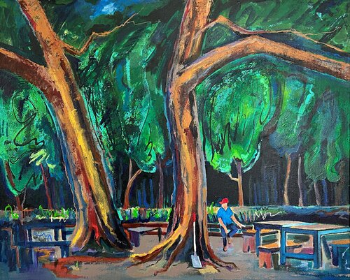 The Park Worker de Lynne Meneses, Pintura a la venta en Singulart