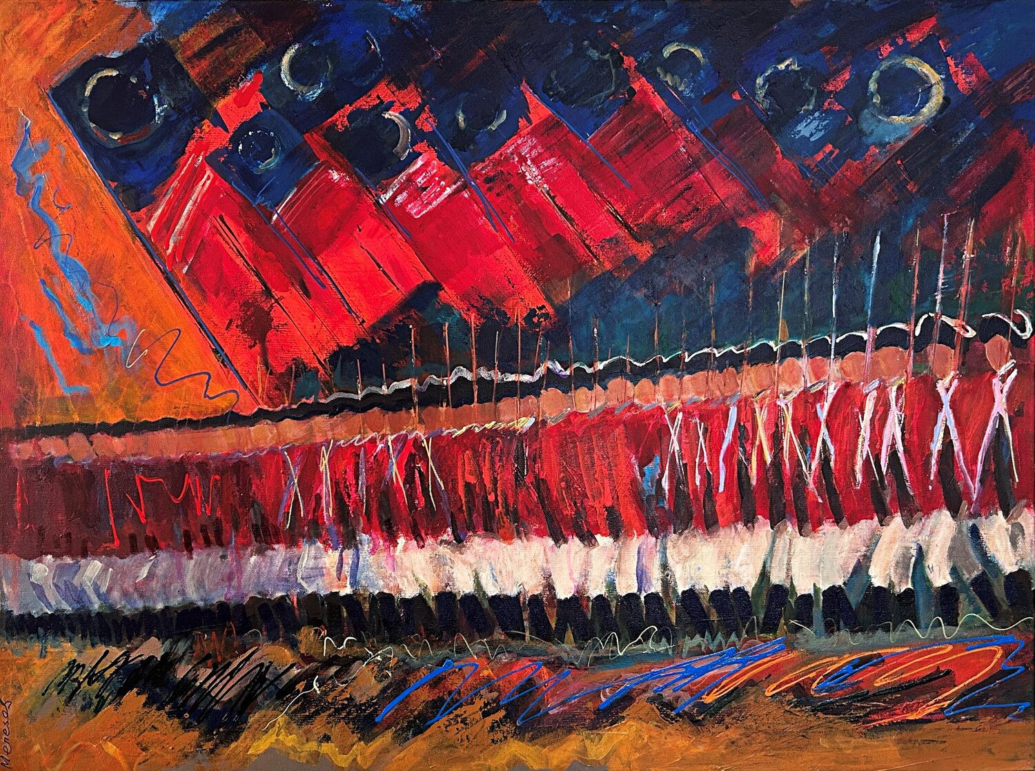 March Toward Becoming Lynne Meneses Original painting for sale