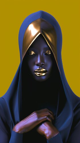 Afrocentric Futuristic Art Black Portraiture di Paul David Groocock, Digitale in vendita su Singulart
