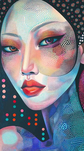 The Feminity of the Art of Pointillism par Paul David Groocock, Digital en vente sur Singulart