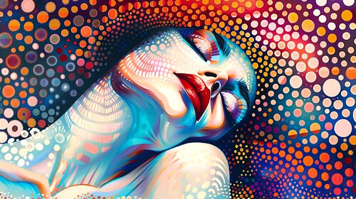 The Feminity of Pop Art and Pointillism di Paul David Groocock, Digitale in vendita su Singulart