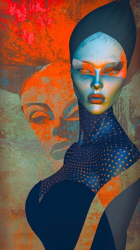 Transcendent Echoes of Femininity Abstract Artworks on Canvas von Paul David Groocock, Digital kaufen auf Singulart