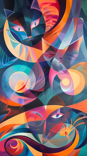 The Colourful World of Feline Art von Paul David Groocock, Digital kaufen auf Singulart