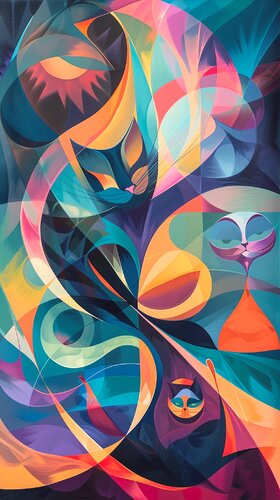 Catlike Wonder In A Colourful World von Paul David Groocock, Digital kaufen auf Singulart