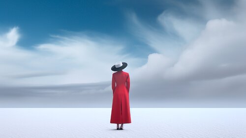 Ethereal Worlds - The Lady in Red Coat de Paul David Groocock, Digital a la venta en Singulart