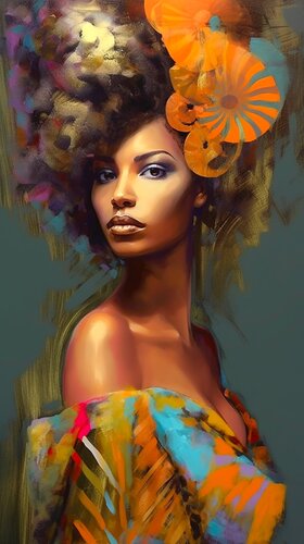 Afrocentric Art - Black Art - The Colourful World of Black Art by Paul David Groocock, Digital for Sale on Singulart
