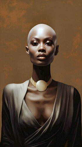 Afrocentric Shaven Black  Art - Black Portraiture di Paul David Groocock, Digitale in vendita su Singulart