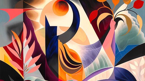 Abstract Chromatic Colour Cascades - Vibrant Visions di Paul David Groocock, Digitale in vendita su Singulart