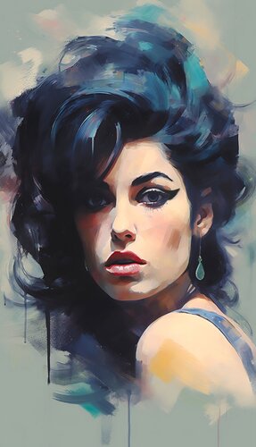 Sophisticated British Portraiture - Permanent Gallery - Amy Winehouse di Paul David Groocock, Digitale in vendita su Singulart
