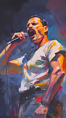 Sophisticated British Portraiture - Permanent Gallery - Freddie Mercury di Paul David Groocock, Digitale in vendita su Singulart
