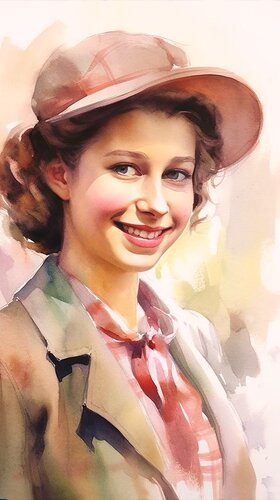 Sophisticated British Portraiture - Permanent Gallery - Queen Elizabeth II - Young Lady di Paul David Groocock, Digitale in vendita su Singulart
