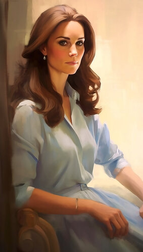 Sophisticated British Portraiture - Permanent Gallery - Kate Middleton von Paul David Groocock, Digital kaufen auf Singulart