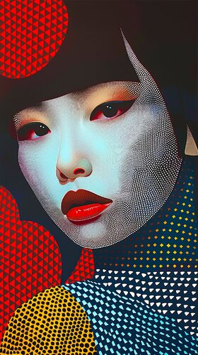 The Art of Pointillism - Japanese Art van Paul David Groocock, Digitaal te koop op Singulart
