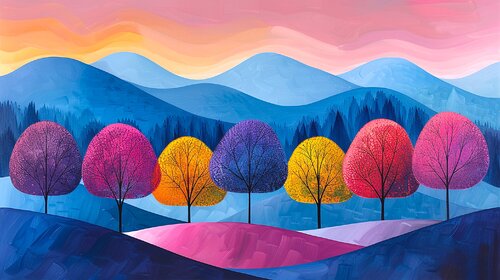 The Colorful Landscapes of the Great Outdoors - Aurora Forest Whispers de Paul David Groocock, Digital a la venta en Singulart