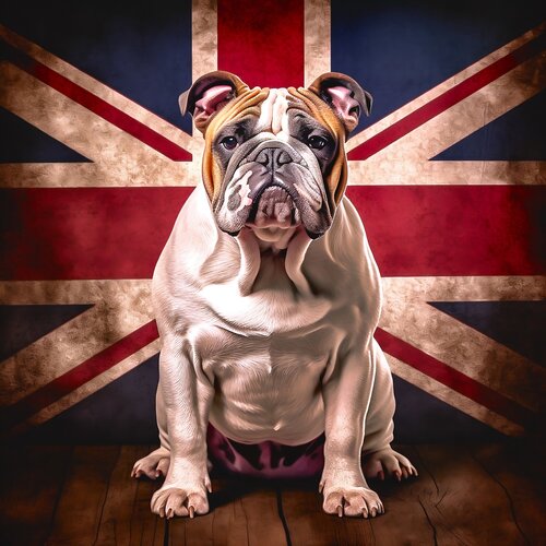 Sophisticated British Portraiture - Permanent Gallery - The Great British Bulldog von Paul David Groocock, Digital kaufen auf Singulart