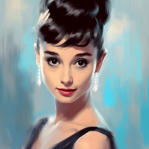 Sophisticated British Portraiture - Permanent Gallery - Audrey Hepburn di Paul David Groocock, Digitale in vendita su Singulart