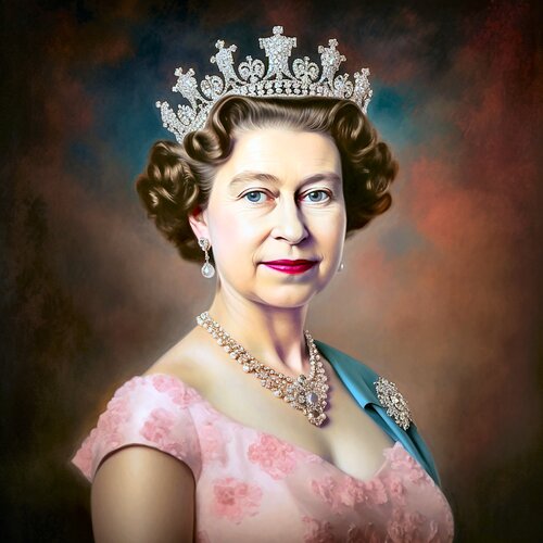 Sophisticated British Portraiture - Permanent Gallery - Queen Elizabeth II by Paul David Groocock, Digital for Sale on Singulart