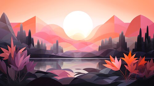 Futuristic Lush Tropical Gardens in Blackberry and Peach Paul David Groocock