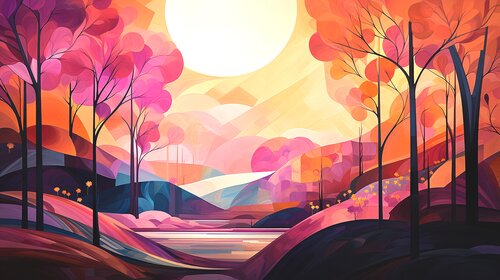 Futuristic Lush Tropical Gardens in Blackberry and Peach Paul David Groocock