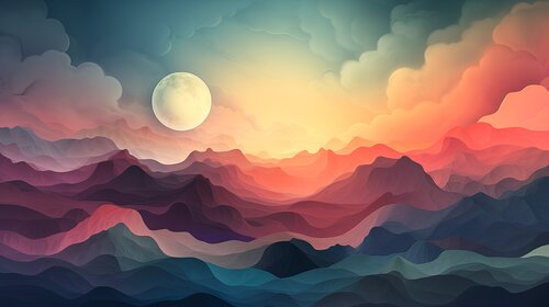 Mountaineous Vistas from an Ethereal World - Futuristic Moonscapes von Paul David Groocock, Digital kaufen auf Singulart