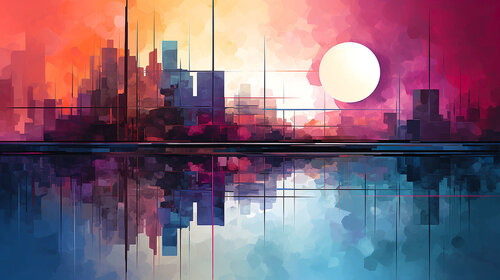 Colourful Geometric Urban Landscapes - Cityscape Kaleidoscope Paul David Groocock