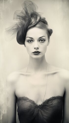 Black and White Photo Realistic Generative Portraiture - Lillian di Paul David Groocock, Digitale in vendita su Singulart