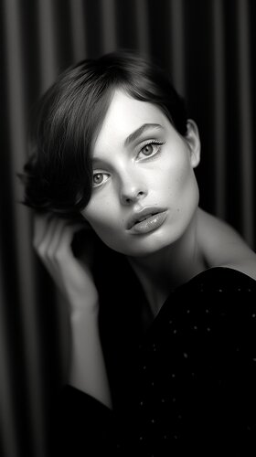 Black and White Photo Realistic Generative Portraiture - Aurélie di Paul David Groocock, Digitale in vendita su Singulart